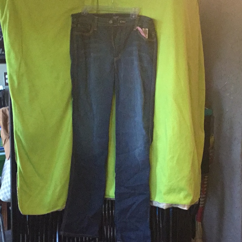 Dark blue straight leg jeans